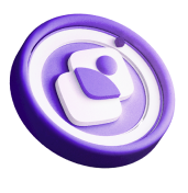 a 3d of a purple podium coin 